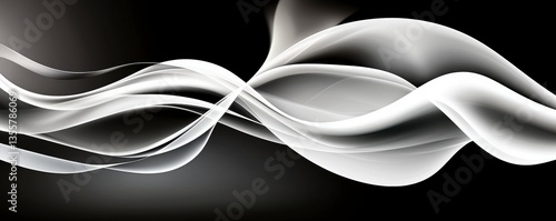 Abstract Black and White Wave Background