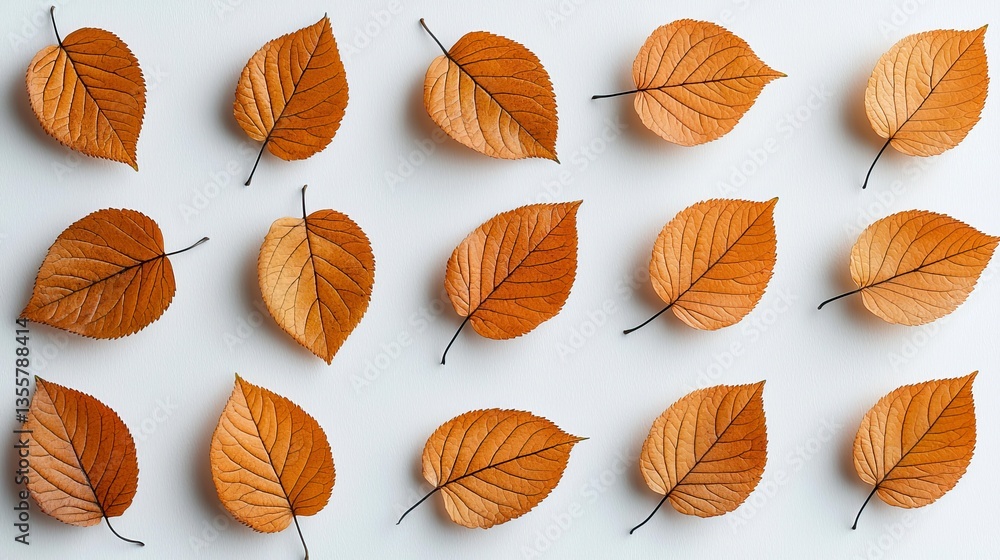 Autumn Leaves: A Minimalist Flatlay of Orange Fall Foliage Autumn Leaves: A Minimalist Flatlay of Orange Fall Foliage