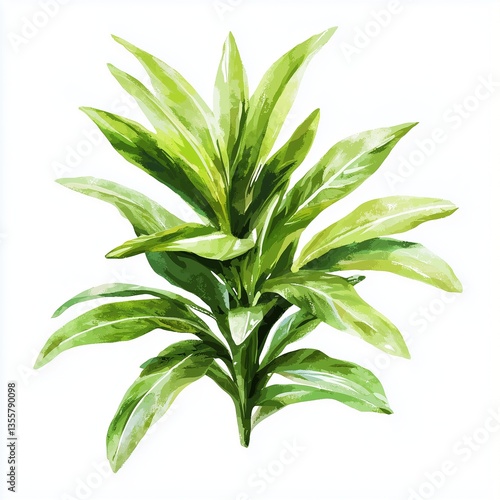 green leaf isolated on white