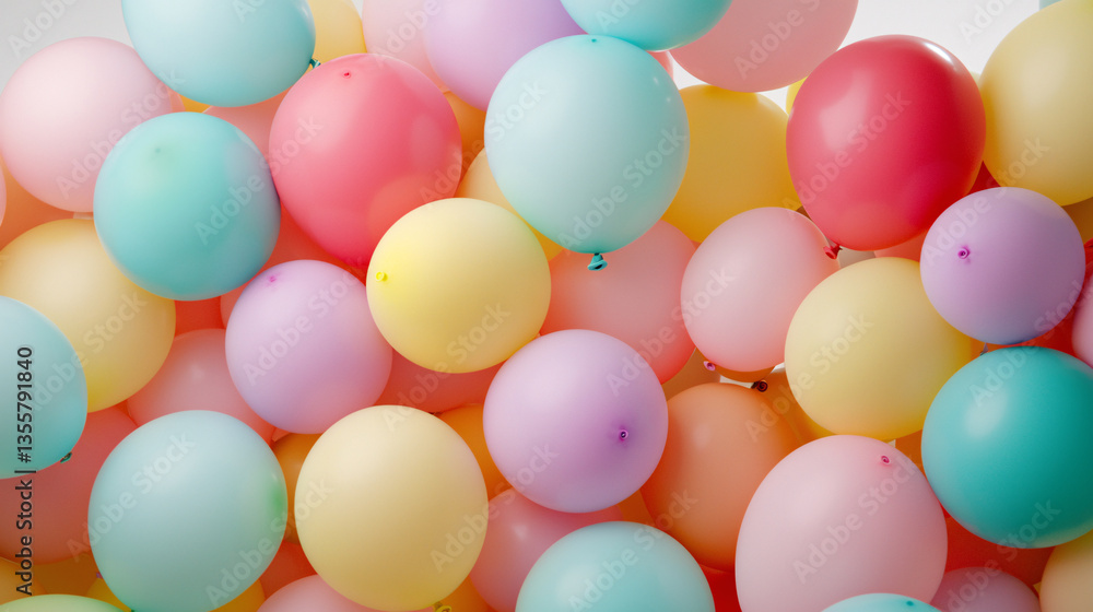 Celebration Array of Pastel Balloons Floating Party Decoration Fun Happy Joyful Occasion Decor Elements Celebration Array of Pastel Balloons Floating Party Decoration Fun Happy Joyful Occasion Decor Elements