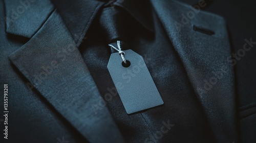 Elegant Suit with Blank Tag for Custom Branding or Price Tagging