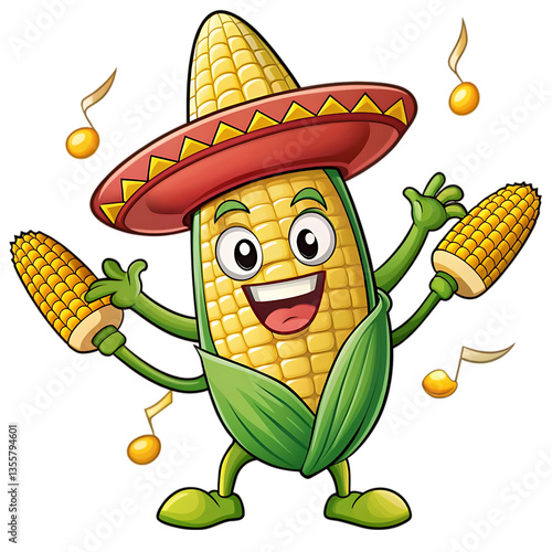 Funny Corn Cartoon Mascot