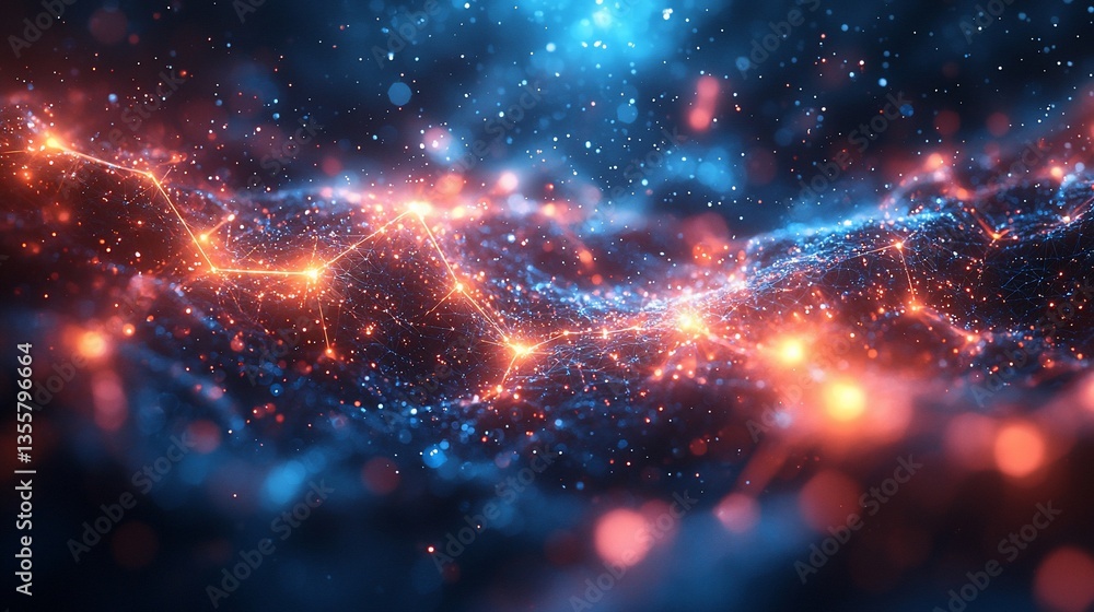 Abstract Network: Digital Landscape of Interconnected Nodes Abstract Network: Digital Landscape of Interconnected Nodes
