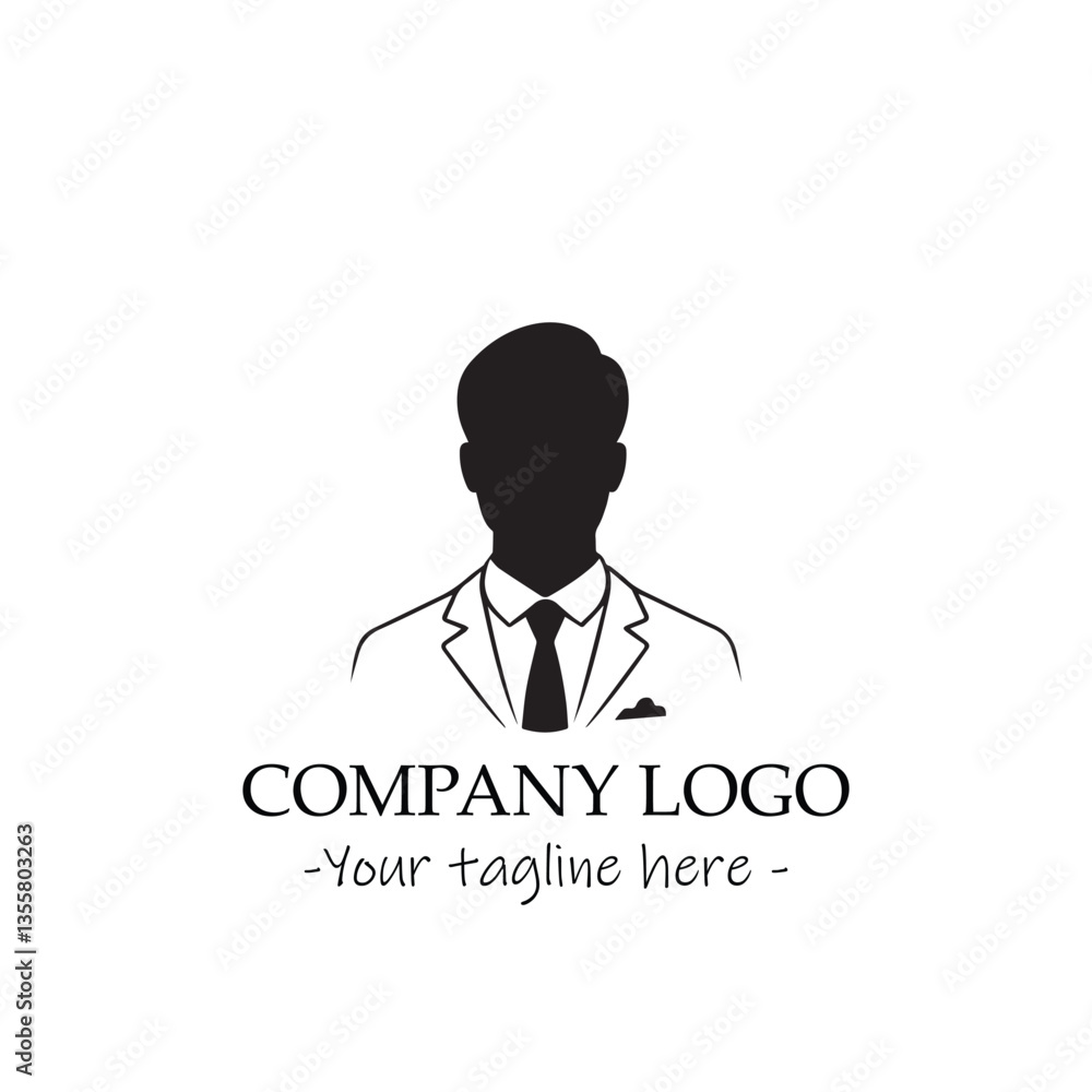 a man silhouette black and white illustration for logo company vector image a man silhouette black and white illustration for logo company vector image