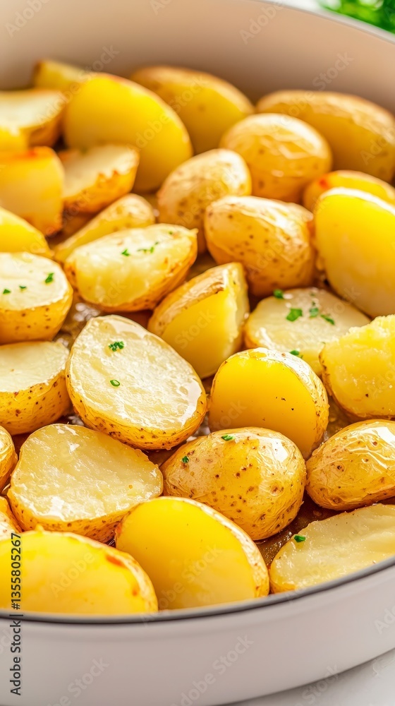 Golden Roasted Potatoes Crispy Seasoned Delicious Side Dish Golden Roasted Potatoes Crispy Seasoned Delicious Side Dish