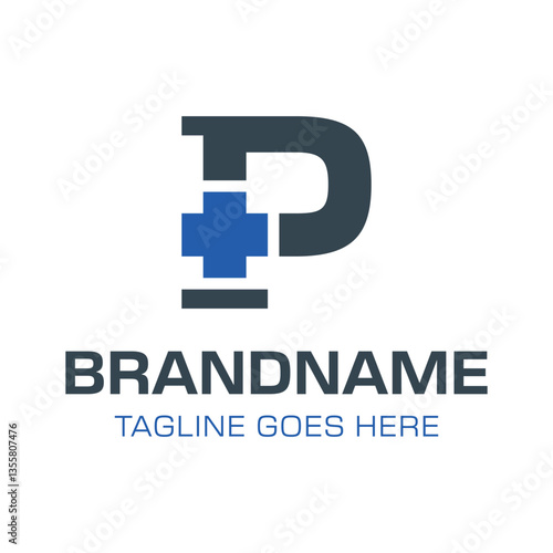 Free Download Letter P Plus Medical Health Logo, symbolizing medical care, health, and wellness - GFXLoad