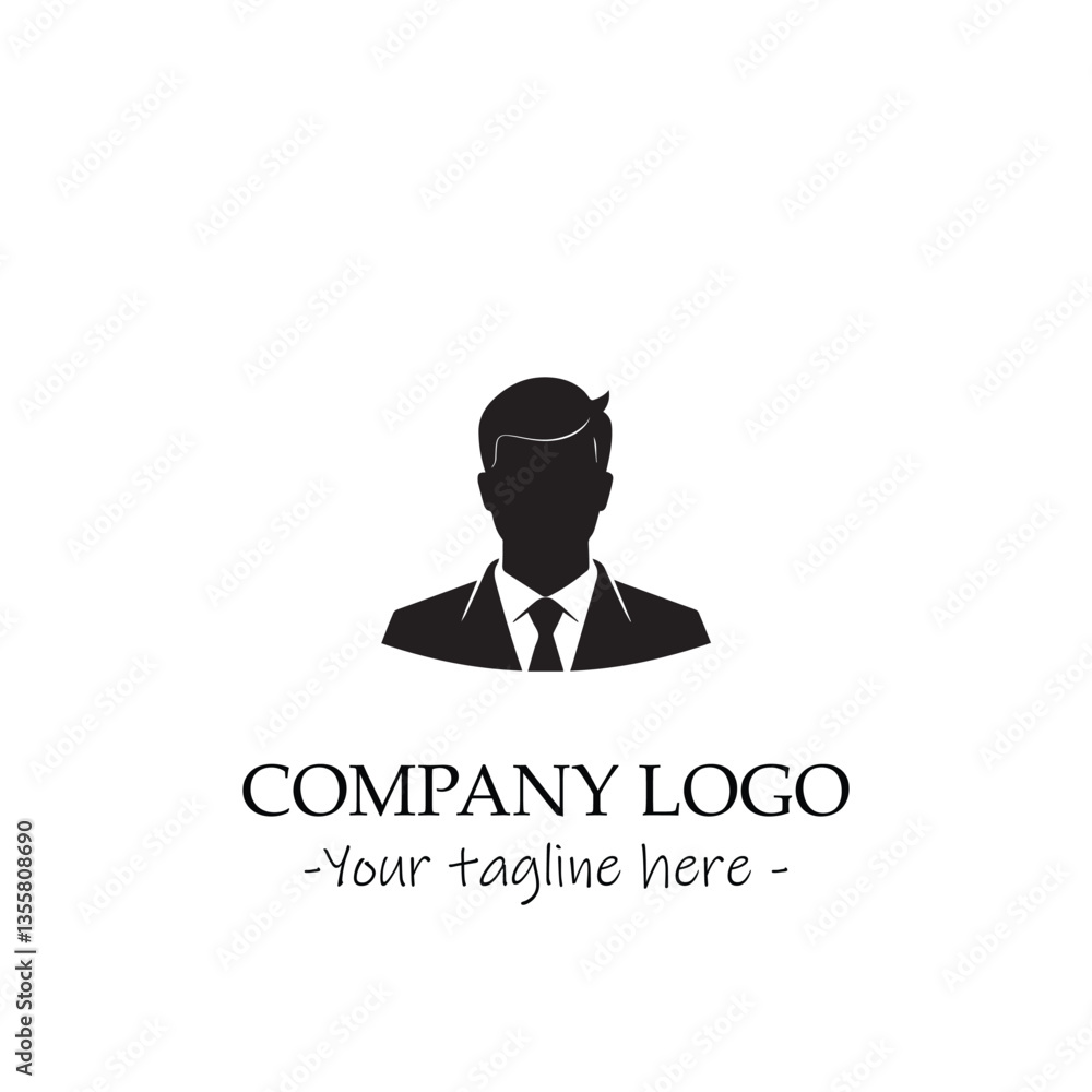a man silhouette black and white illustration for logo company vector image a man silhouette black and white illustration for logo company vector image
