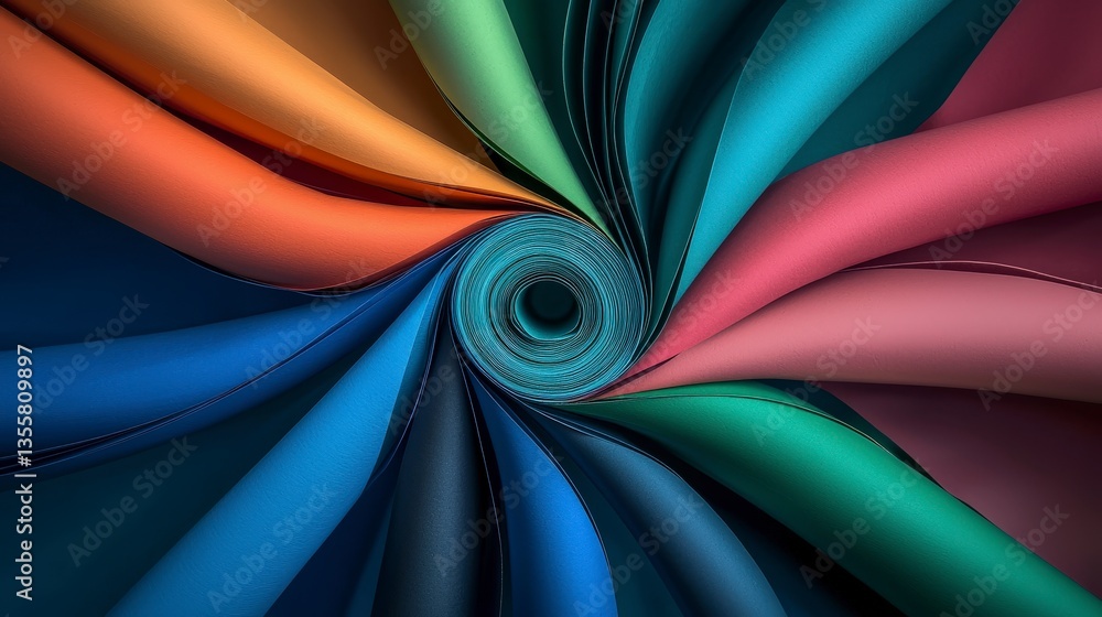 Fototapeta premium Abstract Colorful Swirling Paper Design High Resolution Texture Background