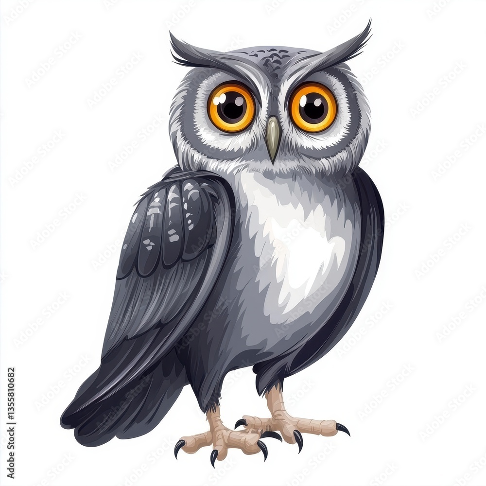 Fototapeta premium Colorful Cartoon Owl Design