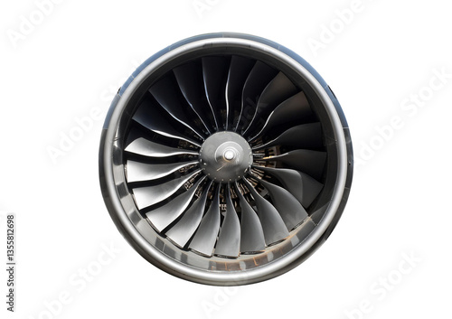 Jet engine for airplanes Isolated on transparent or white background