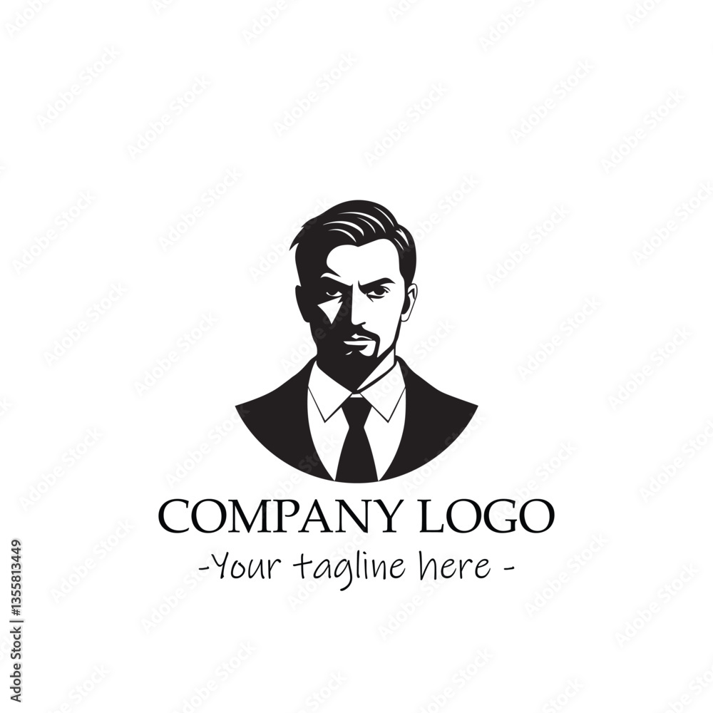 a man silhouette black and white illustration for logo company vector image a man silhouette black and white illustration for logo company vector image