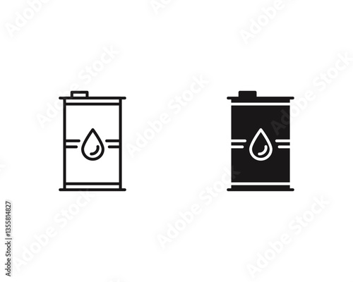 Oil Barrel icon, Petroleum Symbol isolated on transparent background