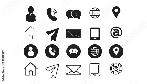 Connect Icons. Contact us icon set. Set of Icons for social networking