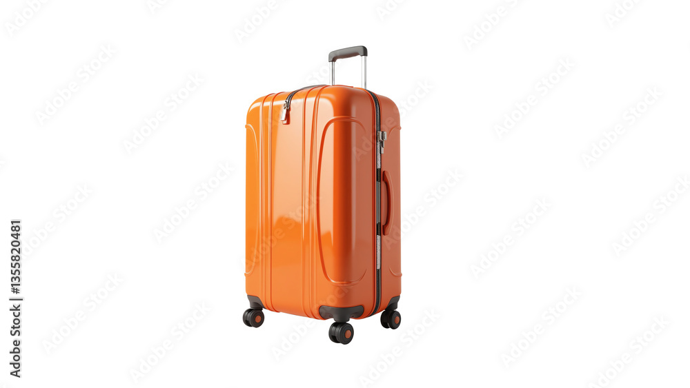 Ready to roll? this vibrant orange suitcase is your perfect travel companion for any adventure transparent background Ready to roll? this vibrant orange suitcase is your perfect travel companion for any adventure transparent background