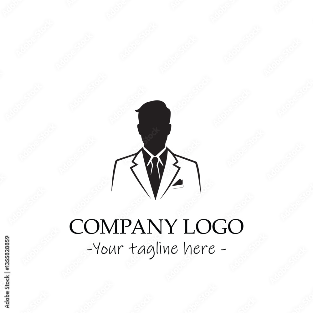 a man silhouette black and white illustration for logo company vector image a man silhouette black and white illustration for logo company vector image