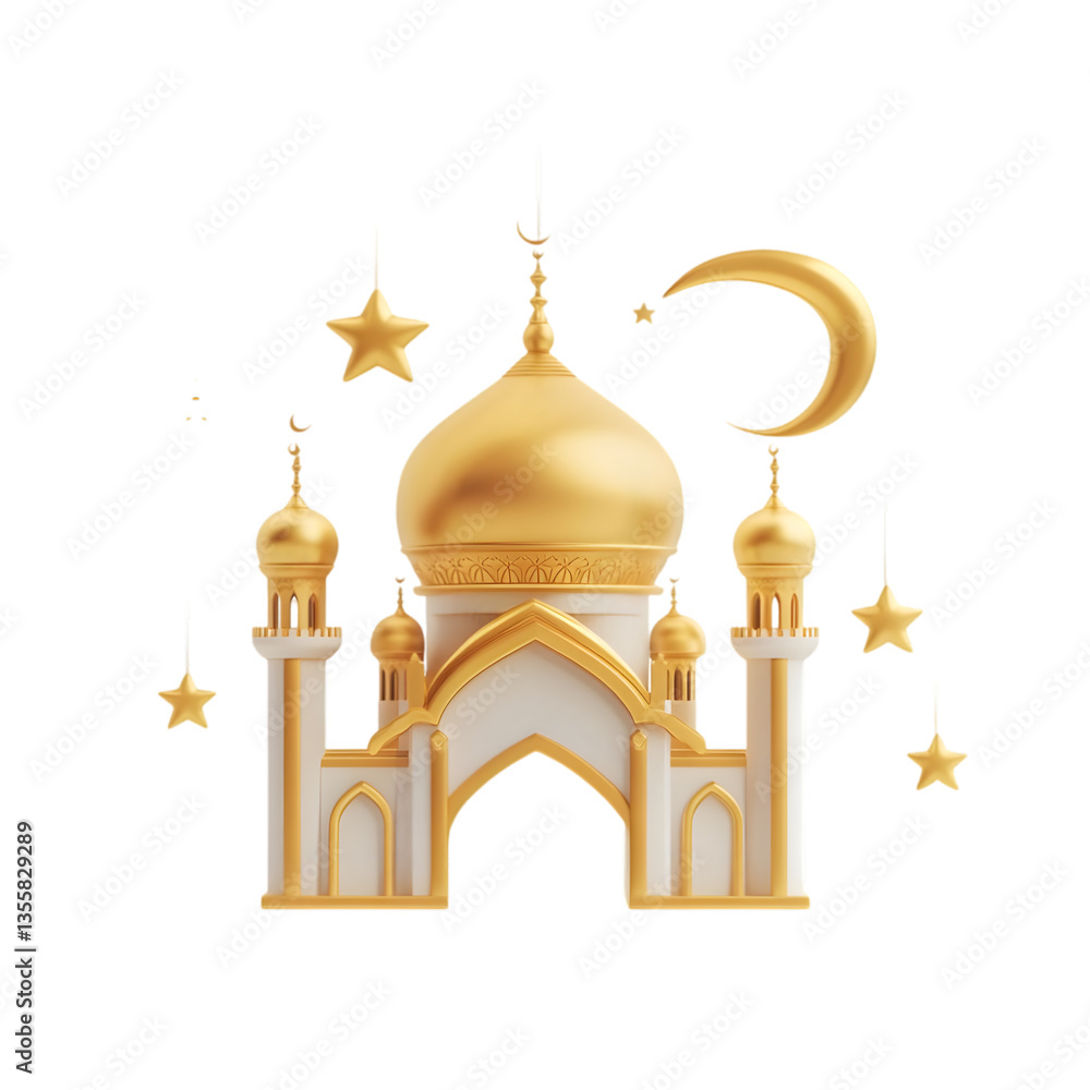 Obraz premium Eid Mubarak 3D Icon Set
