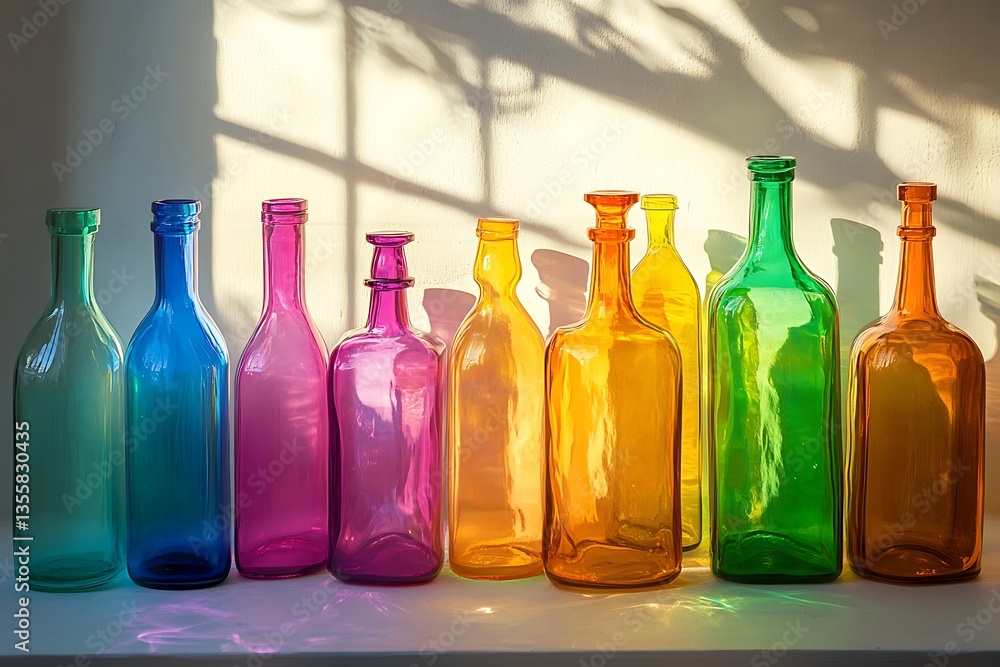 Bright colorful bottles design Bright colorful bottles design