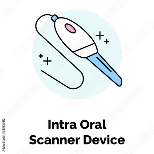 Intra Oral Scanner Device Icon. Dental Equipment Symbol. Illustration for Oral Scanning and Diagnostic Tool Concept.