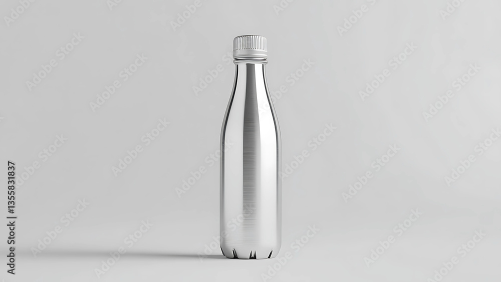 Stainless Steel Bottle Mockup in Minimal Design Stainless Steel Bottle Mockup in Minimal Design