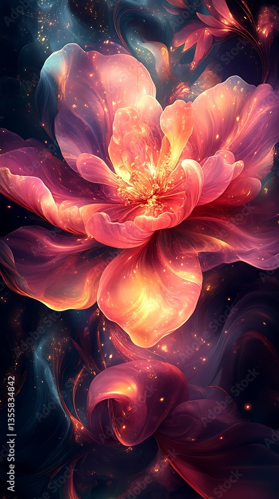 Obraz premium Glowing Flower Mobile Wallpaper, Stunning Wallpaper Background