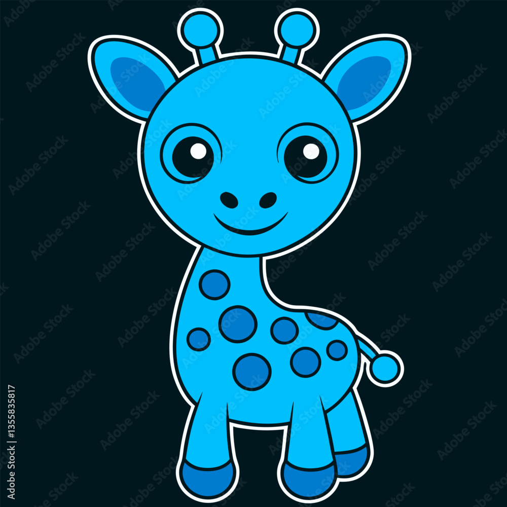 Obraz premium A cute and cheerful cartoon animal illustration featuring a small gray mouse and a happy elephant surrounded by other lovable animals like a bear and a dog, creating a fun and playful scene