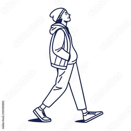 Stylized Illustration of a Person Walking