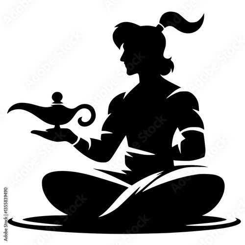 Aladdin illustration silhouette