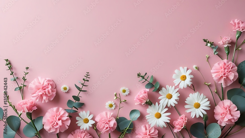 Elegant Spring Flowers on a Soft Paper Backdrop Elegant Spring Flowers on a Soft Paper Backdrop