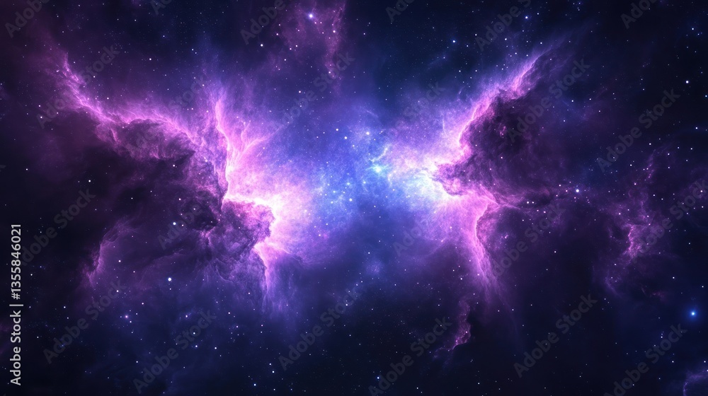 Fototapeta premium Magnificent Cosmic Cloud: A Stunning Display of Nebulae, Stars, and Galaxies