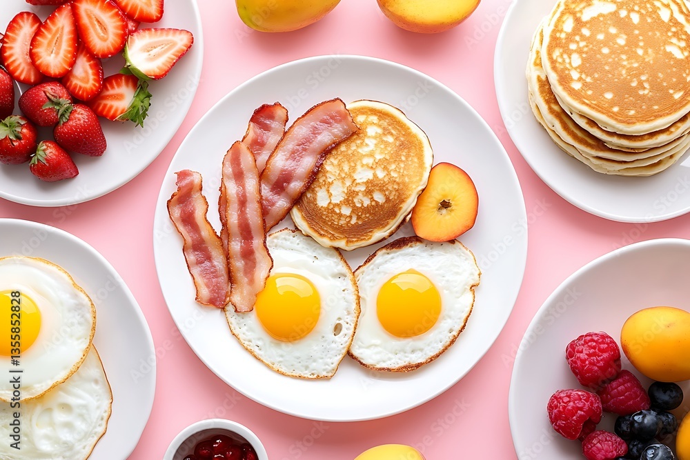A beautifully arranged breakfast plate with all your morning favorites A beautifully arranged breakfast plate with all your morning favorites