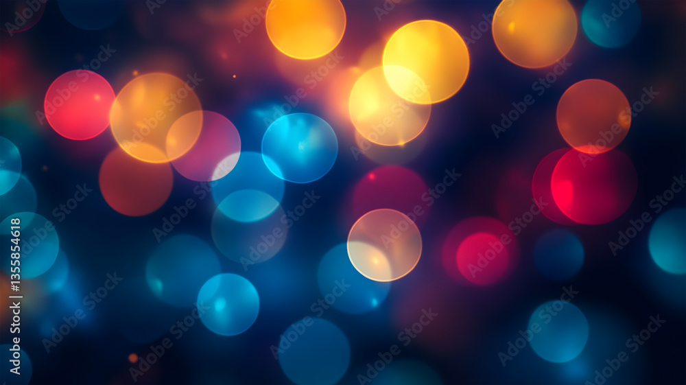 Colorful bokeh lights with vibrant red, blue, and orange circles Colorful bokeh lights with vibrant red, blue, and orange circles