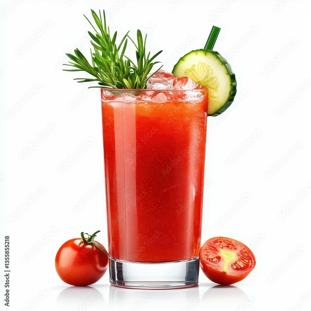 Refreshing tomato cocktail garnished with cucumber and rosemary, perfect for summer. Refreshing tomato cocktail garnished with cucumber and rosemary, perfect for summer.
