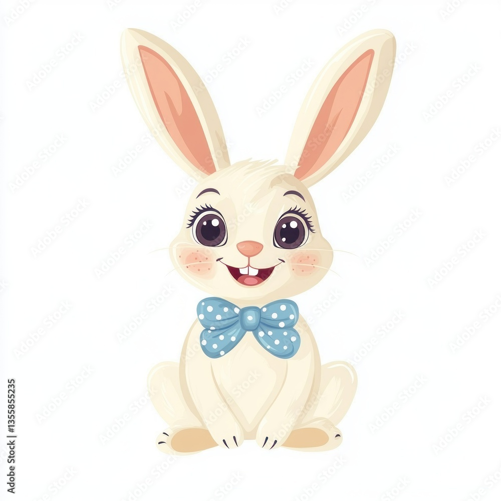 vector illustration of a cute bunny with a bow tie vector illustration of a cute bunny with a bow tie
