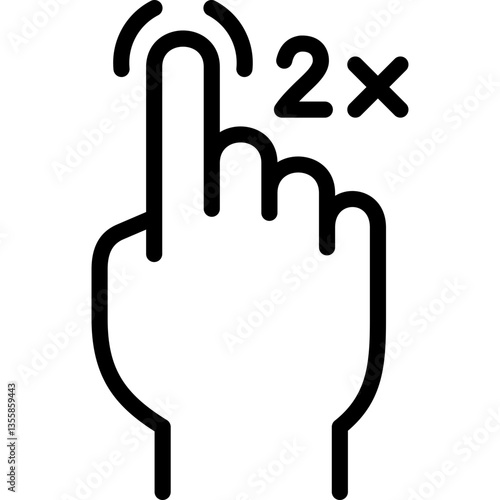 double click icon illustration design with outline