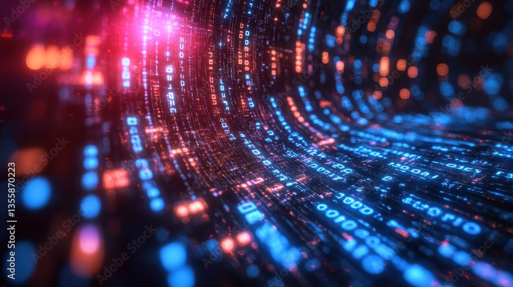 Digital tunnel of binary code Digital tunnel of binary code