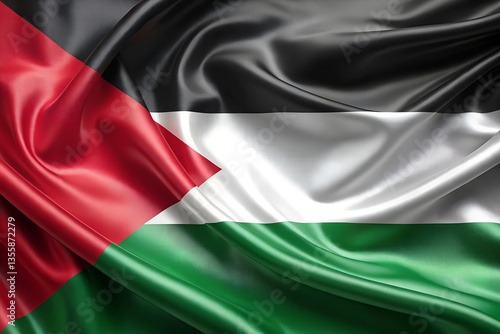 Free Download Palestine flag with ultra-realistic silk texture, gently waving. Palestine Flag with Ultra-Realistic Silk Texture, Gently Waving - GFXLoad