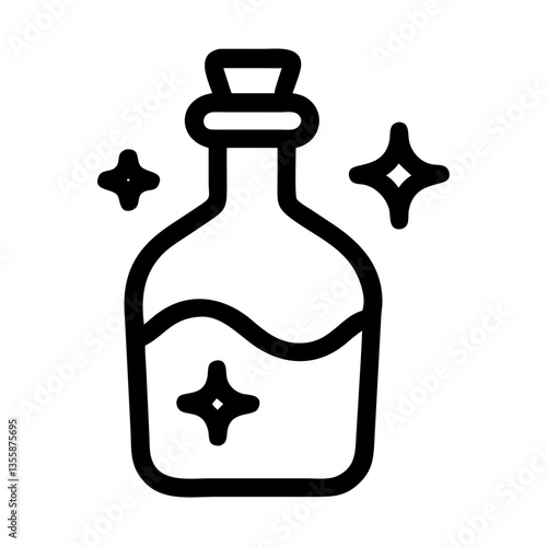 Magical potion bottle with sparkling effects  