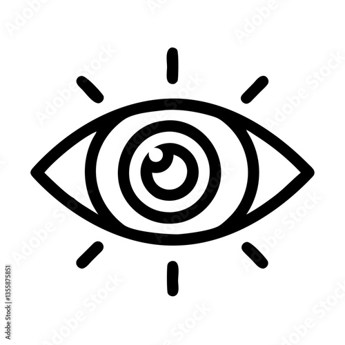 Eye symbol representing psychic vision in minimalistic style  