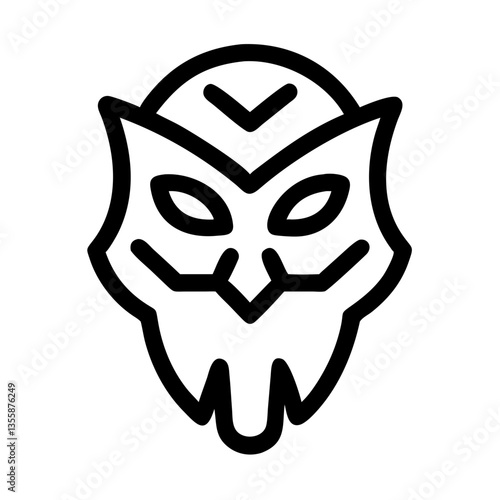 Ancient Mask Illustration in Minimalist Style  