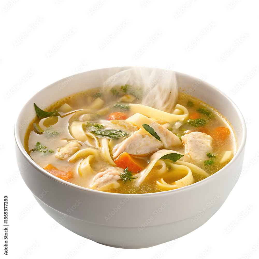 Chicken noodle soup isolated on transparent background Chicken noodle soup isolated on transparent background