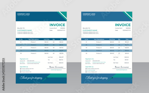 Minimal invoice layout for corporate billing and business payment processing with a simple, clean design for easy invoicing and smooth transactions in business operations