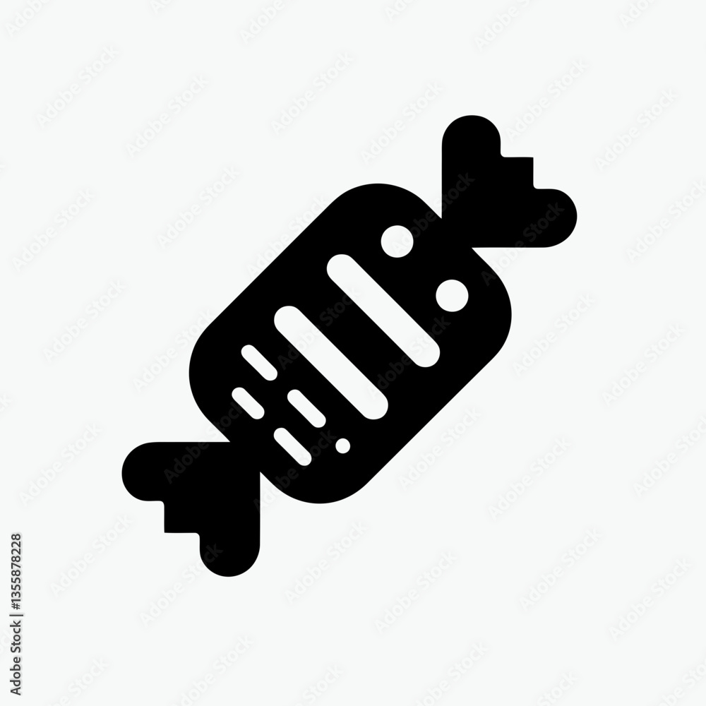 Obraz premium very simple flat and minimalist Candy Bar silhouette in black on a white background