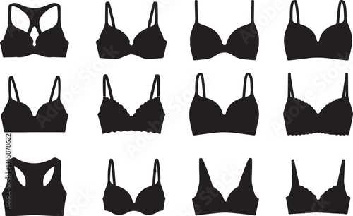Set of Ladies' Bra Silhouette