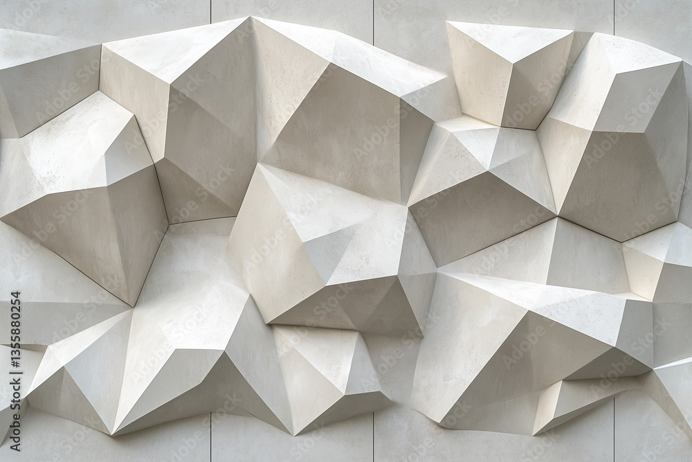 Obraz premium abstract 3d wall panel geometry shape modern design varies material. 