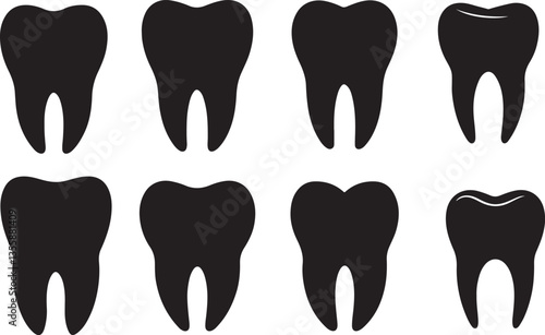 Set of Teeth Silhouette