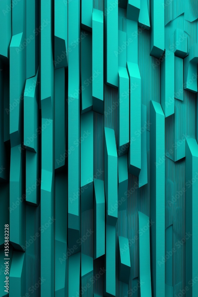 Digital music and arts concept. Textured turquoise wall with vertical geometric patterns. Digital music and arts concept. Textured turquoise wall with vertical geometric patterns.