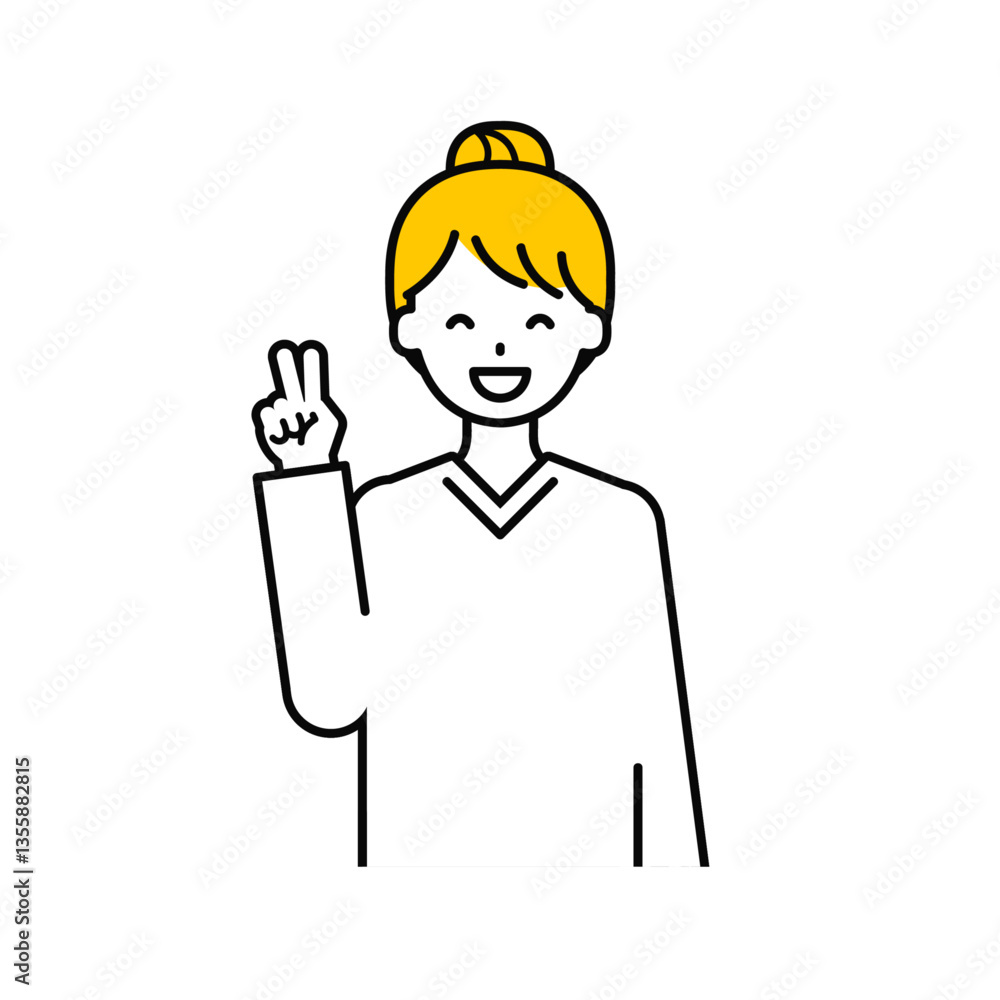 上半身のポーズ_シンプルな大人の女性04