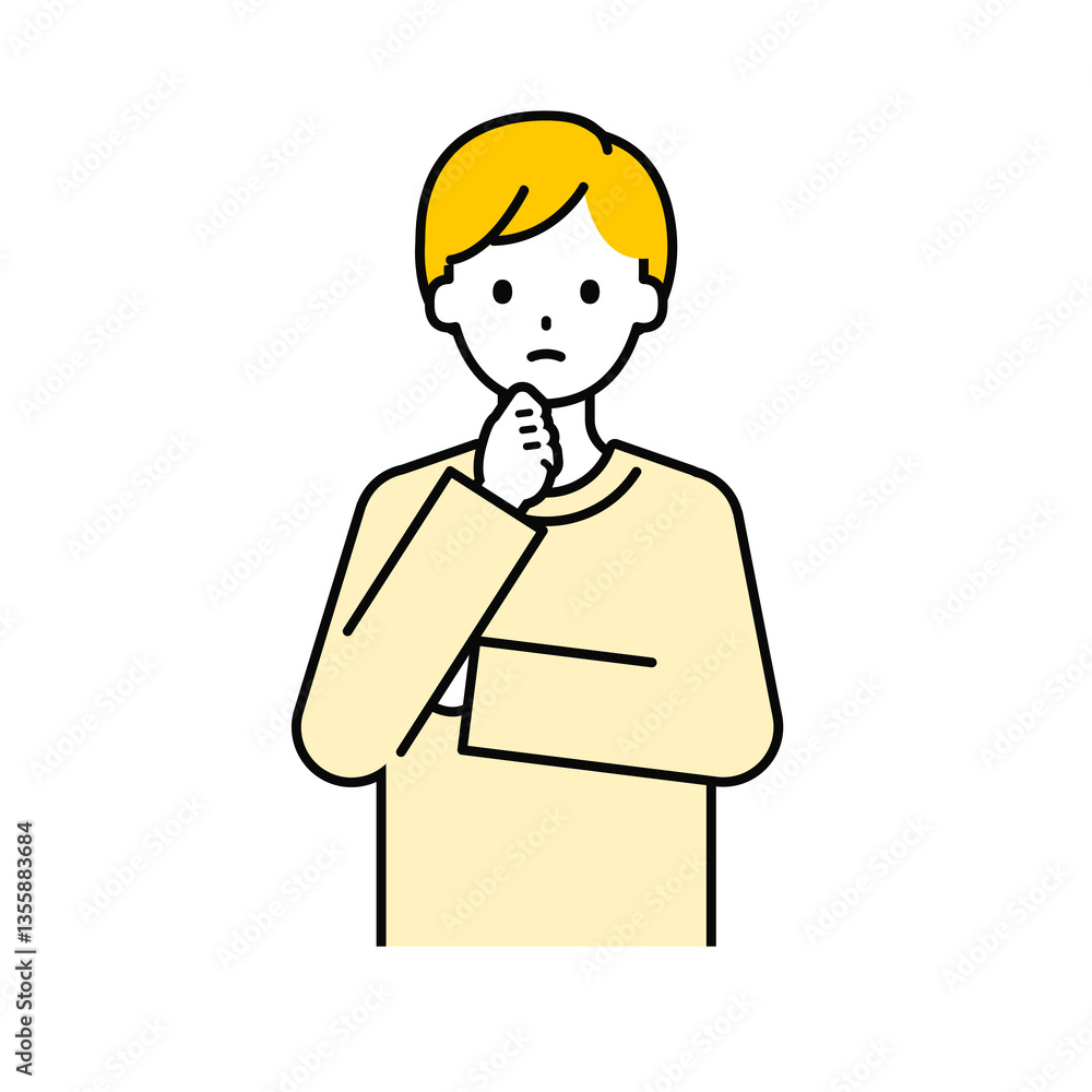 上半身のポーズ_シンプルな大人の男性10