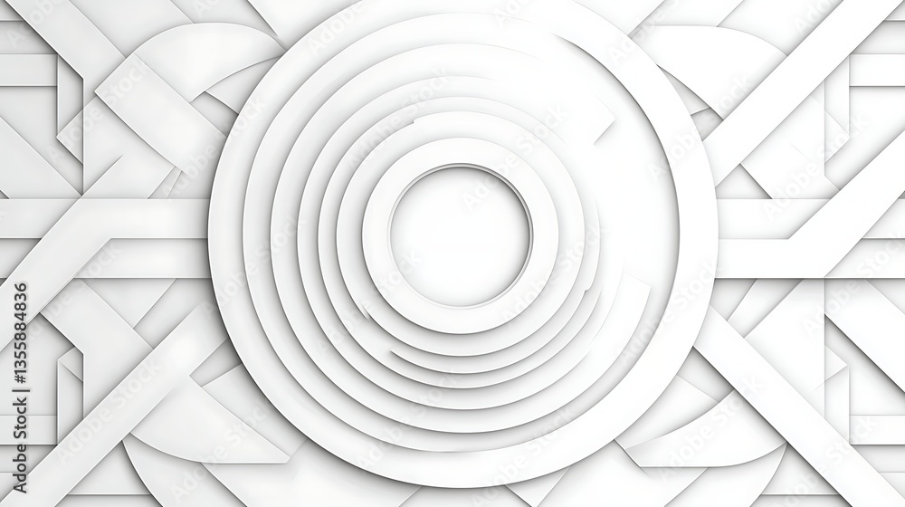Fototapeta premium Abstract White Circular Design. (1)
