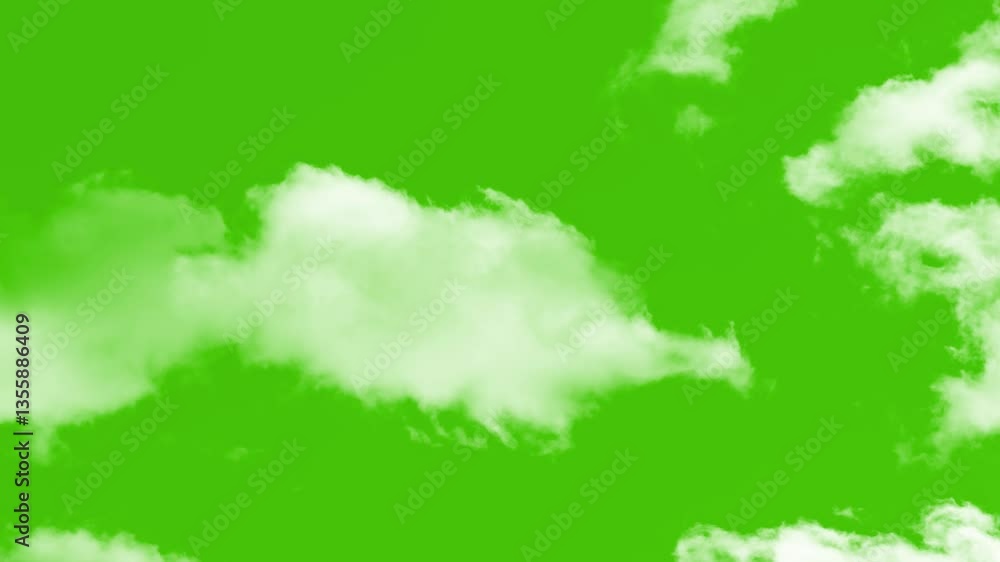 Moving clouds motion graphic animation green screen. Animated clouds ...